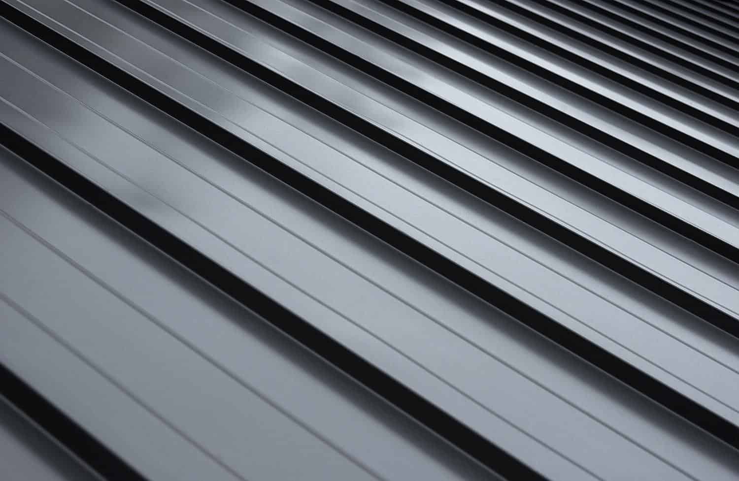 Close-up of standing seam metal roof panels