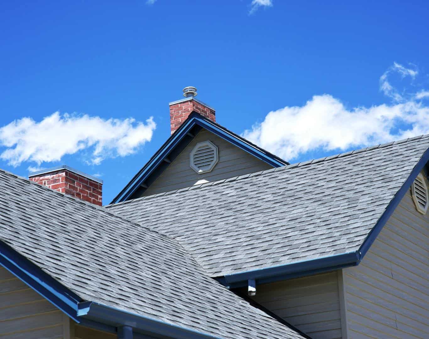 Residential roof with asphalt shingles in Highlands Ranch, CO.
