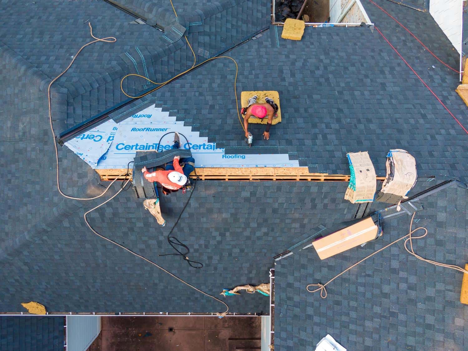 Roofing installation during roof replacement in Fountain, Colorado.